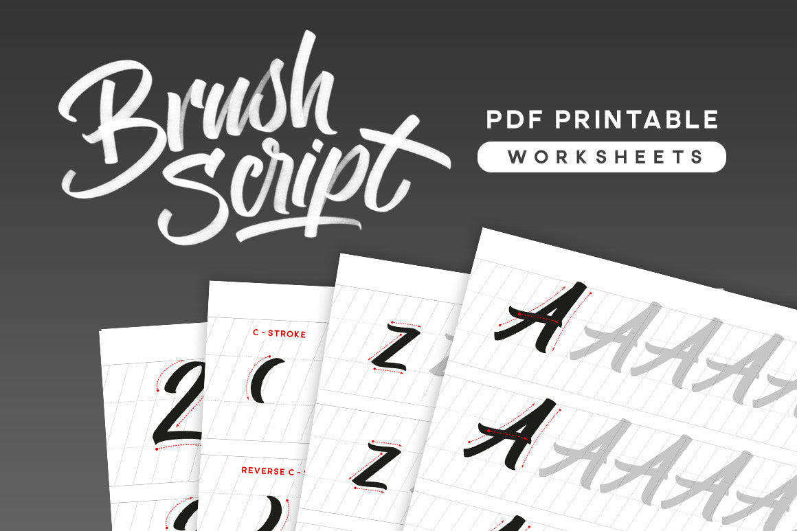 Brush Script PDF Calligraphy Worksheets