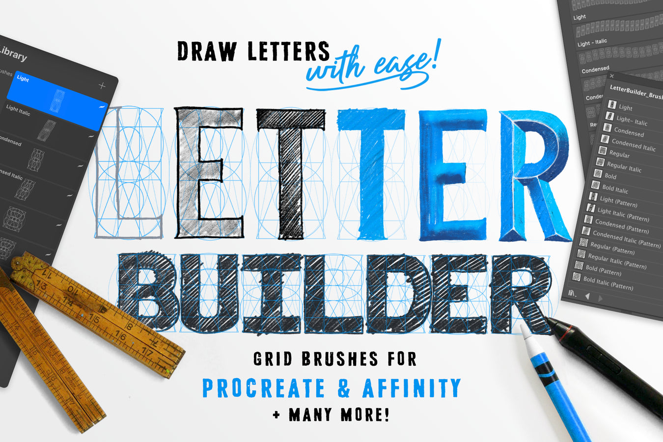 Letter Builder — Letterform Guide Brushes for Procreate, Affinity and ...
