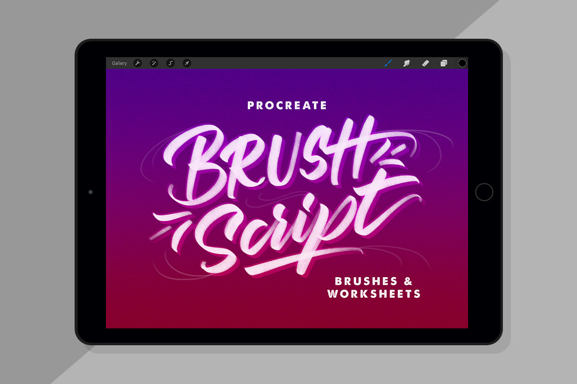 Procreate Brush Script Brushes & Worksheets