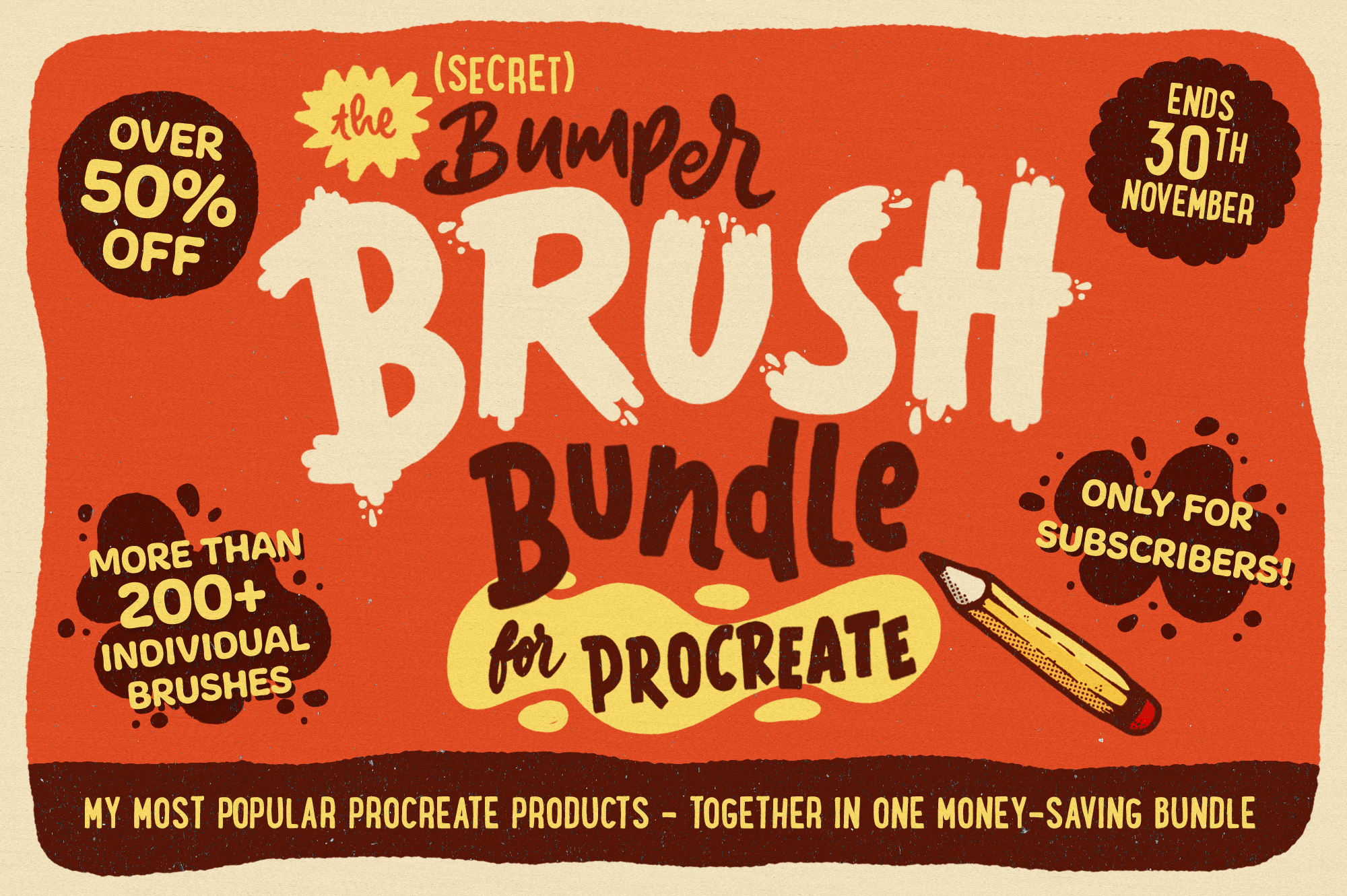 Bumper Brush Bundle for Procreate  (Subscribers Special Offer) - Over 56% Off!