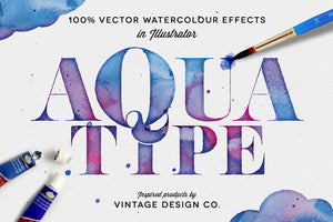 AquaType - Vector Watercolor Effects